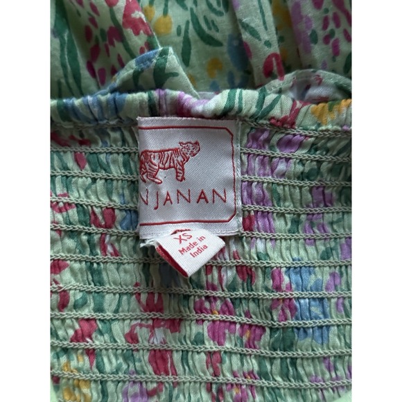 Banjanan Hazel Tiered Maxi Dress Size XS Pistachio Green Floral Ruffle MSRP $325 - Picture 4 of 8